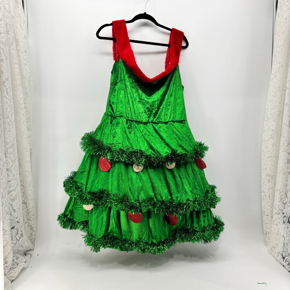 Christmas Tree Dress Costume Womens Size XL Ornaments Star Holiday - Picture 14 of 16